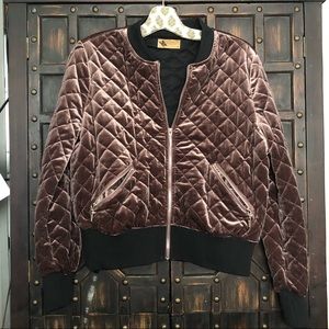 LF Katsumi Velvet Quilted Bomber Jacket